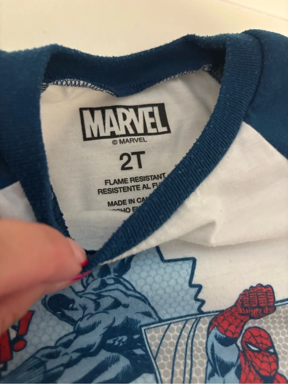 Toddler boy marvel pjs matching set